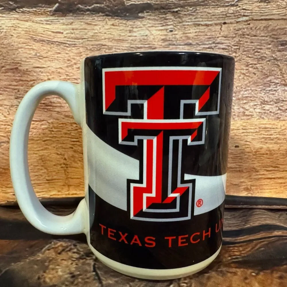 Texas Tech University Mug Black Red White 15oz Ceramic Licensed Collegiate